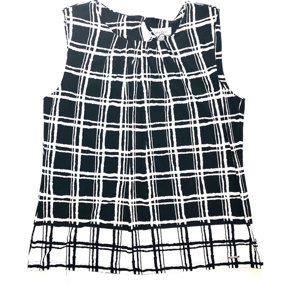 Calvin Klein Tops - {Calvin Klein} NWT B&W Pattern Sleeveless Blouse